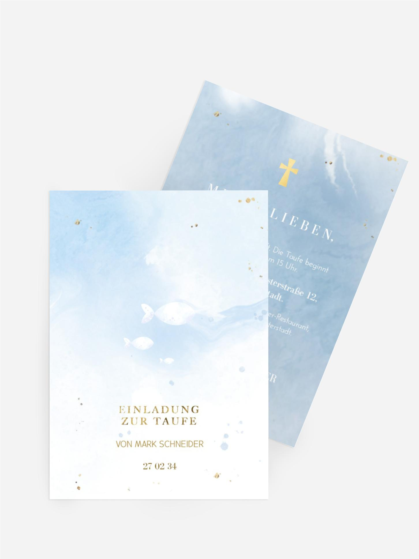 Einladungskarte Taufe Unterwassermagie