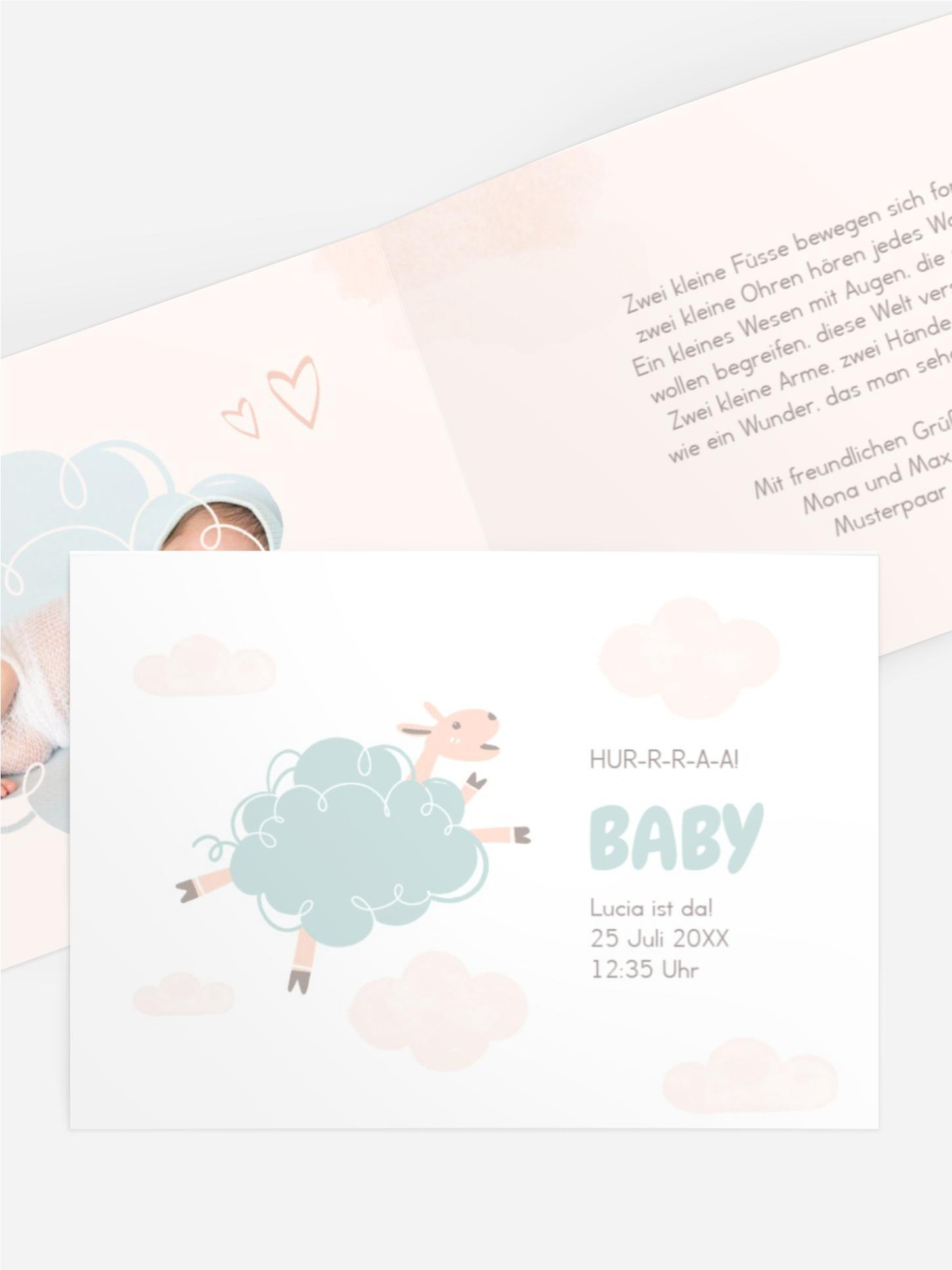 Geburtskarte Kleines Lamm