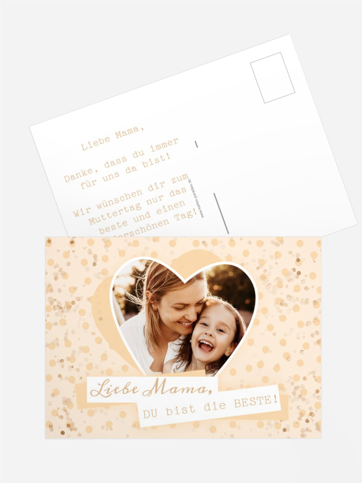 Muttertagskarte Konfettiherz