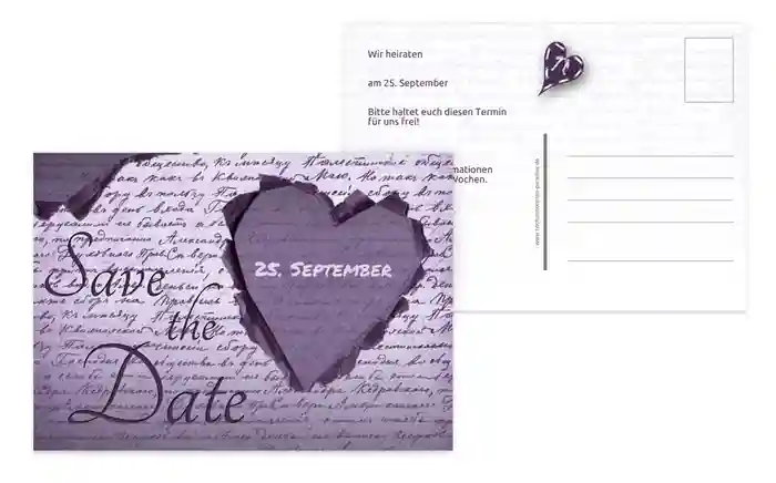 Save the Date Karte Herzensgedicht Save the Date Karte Herzensgedicht