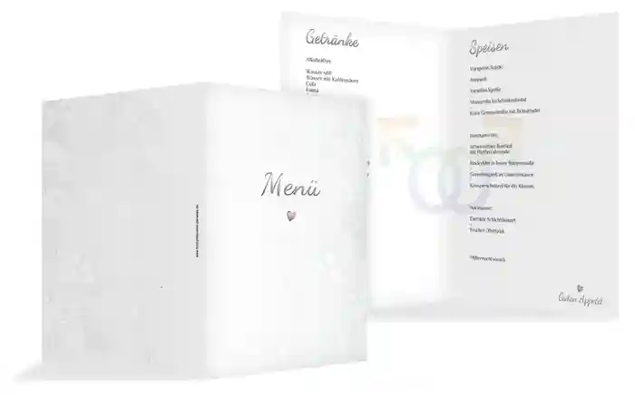 Menükarte Im Zeichen der Liebe - Männer