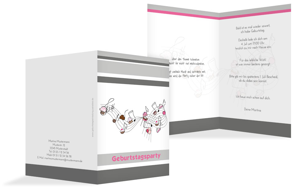Einladungskarte zum Geburtstag sweets Einladungskarte zum Geburtstag sweets