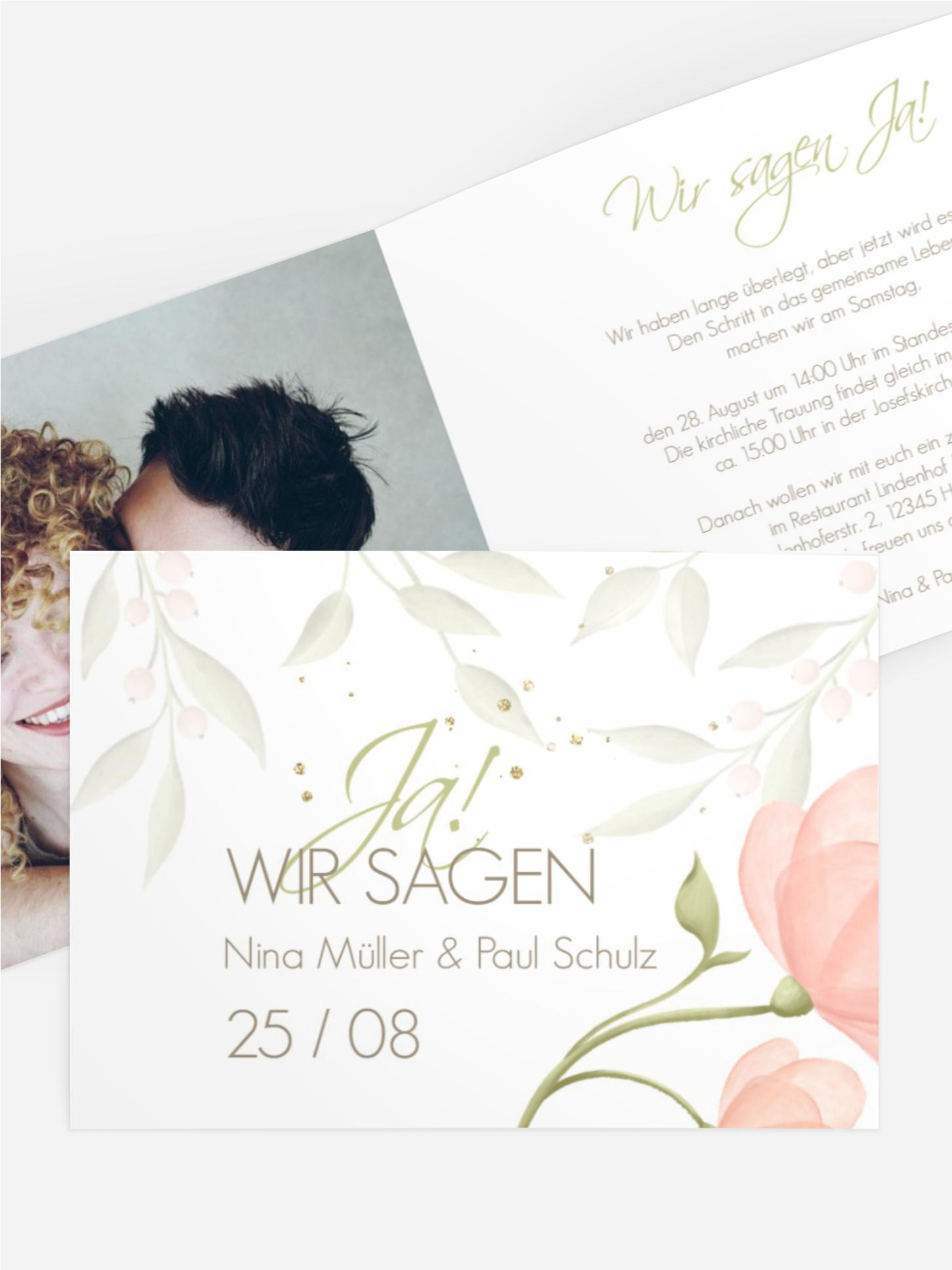 Hochzeitseinladung Blümchenglück