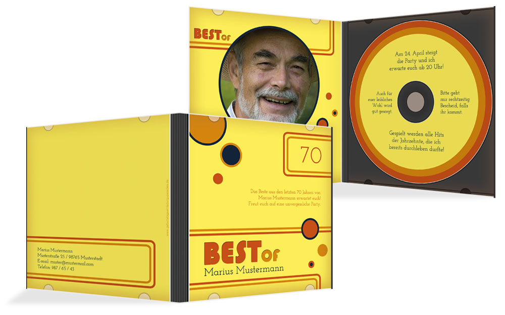 Geburtstagseinladung Best Of CD Foto 70 Geburtstagseinladung Best Of CD Foto 70