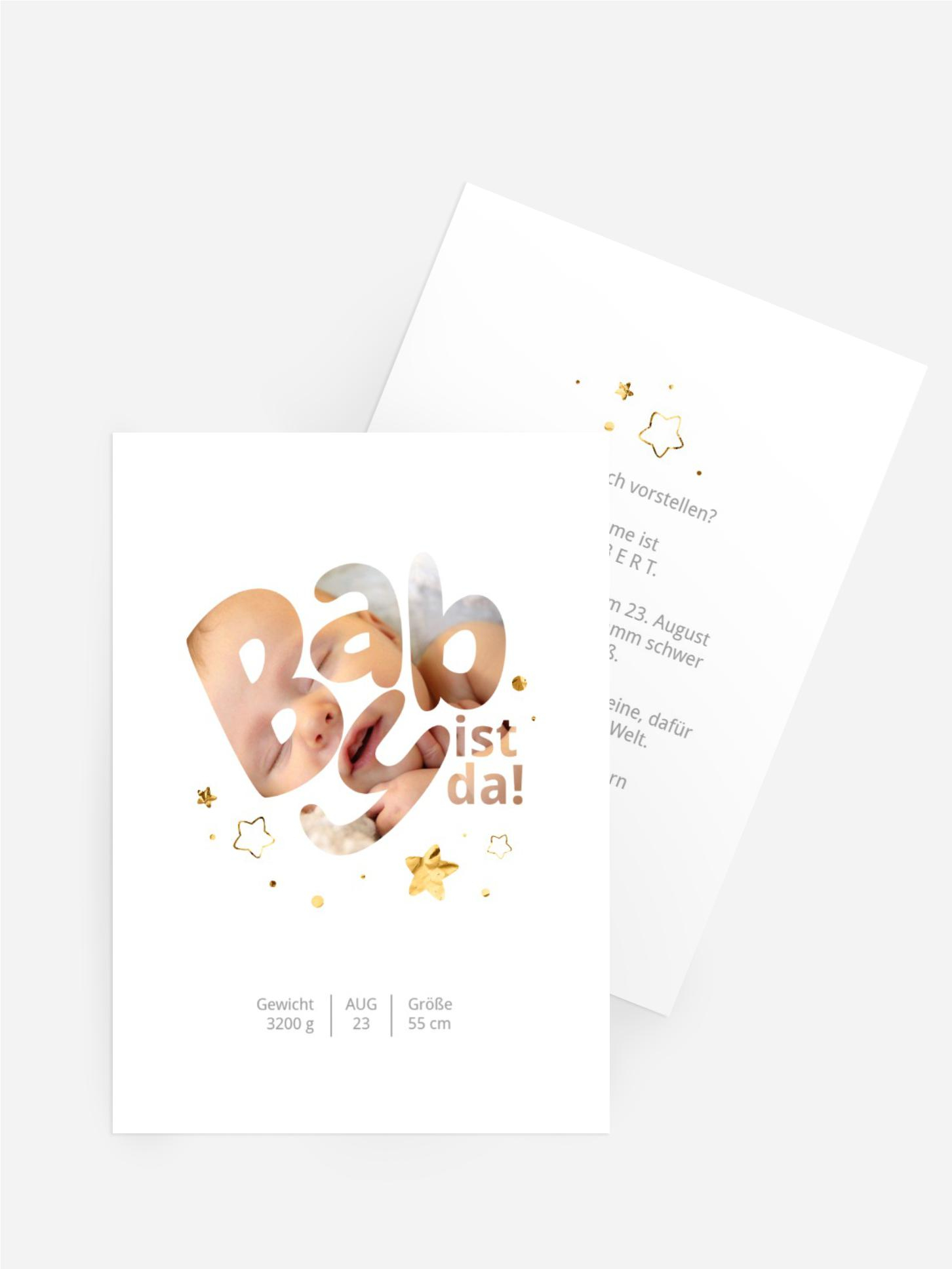 Geburtskarte Funken Darbietung