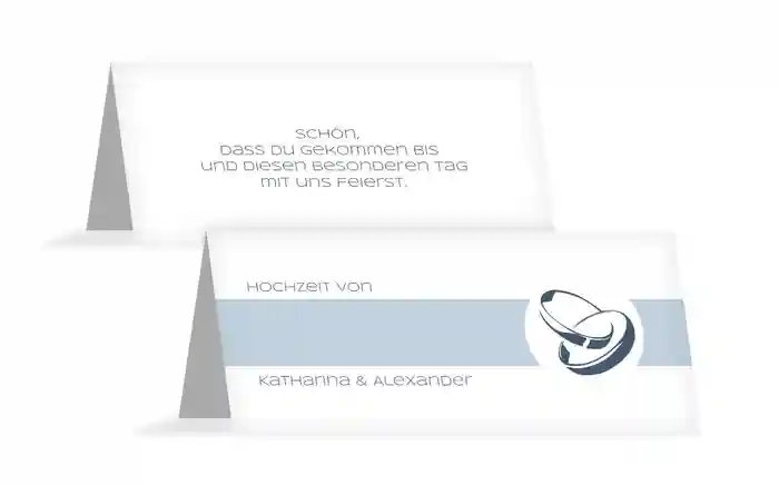Tischkarte Hochzeit Ringeband