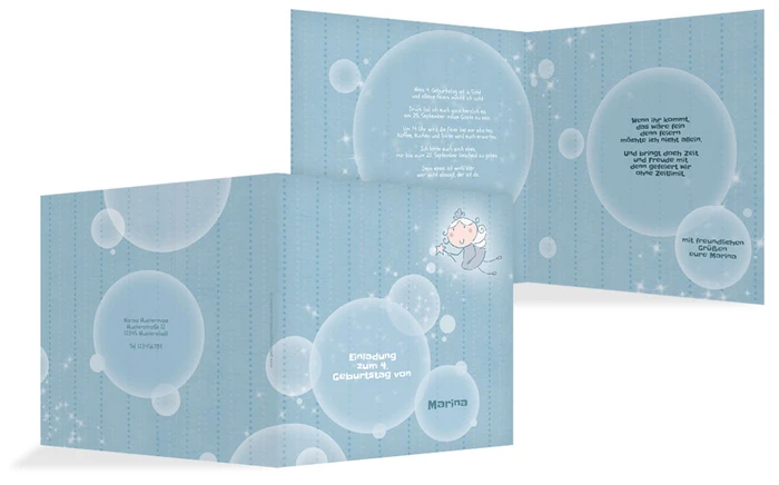 Einladungskarte magic bubbles