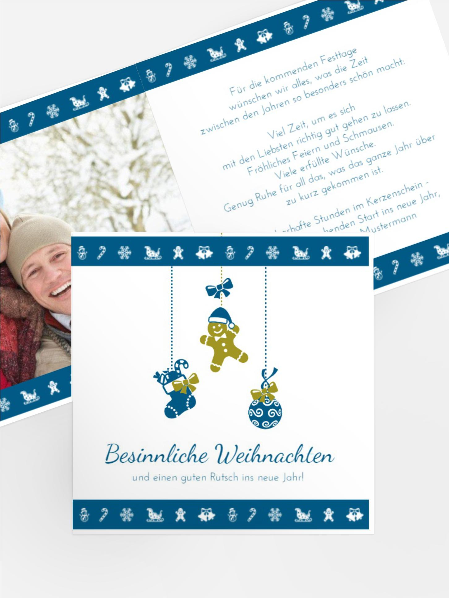 Weichnachtsgrußkarte Privat Borte