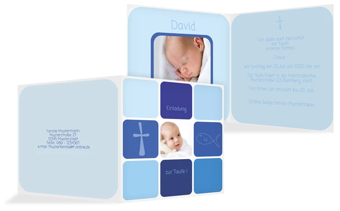 Dankeskarte Taufe Kästchen
