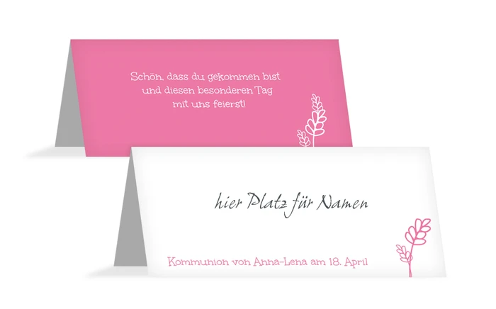Tischkarte Kommunion Gräser