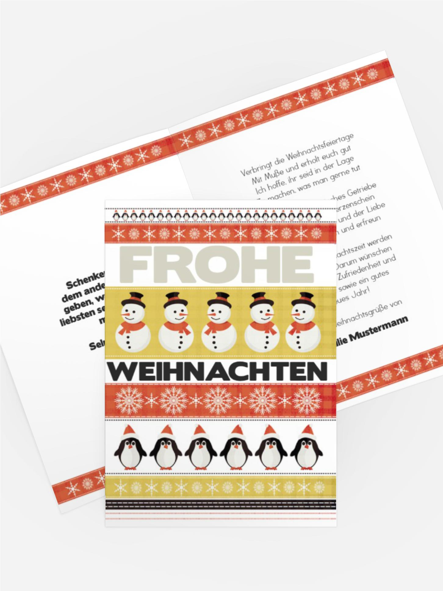 Weihnachtsgrußkarte Kariert