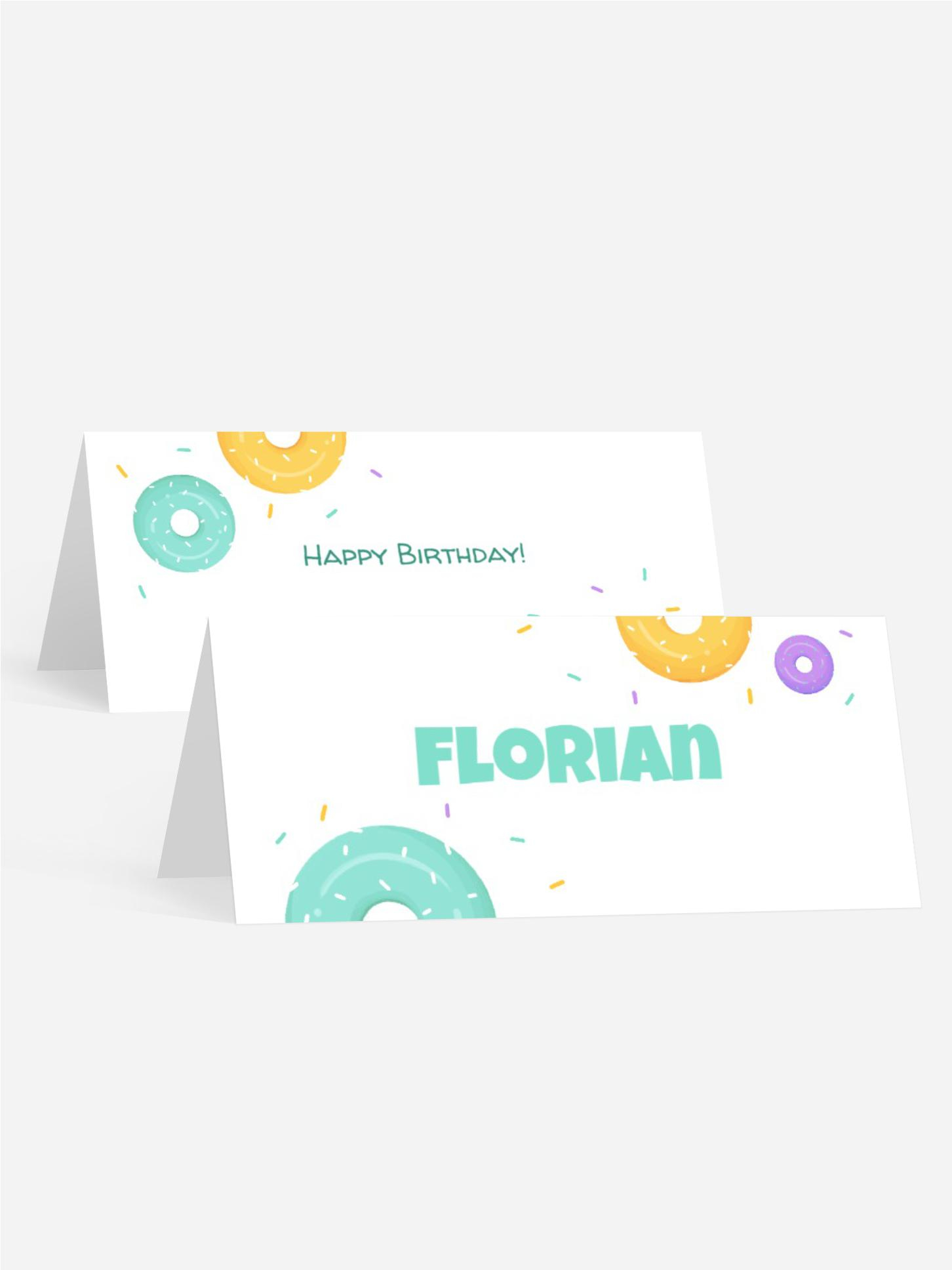 Tischkarte Kindergeburtstag Donuts