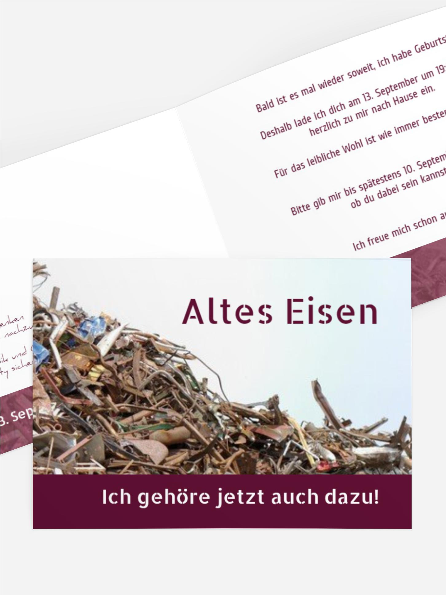 Geburtstagseinladung Altes Eisen Geburtstagseinladung Altes Eisen