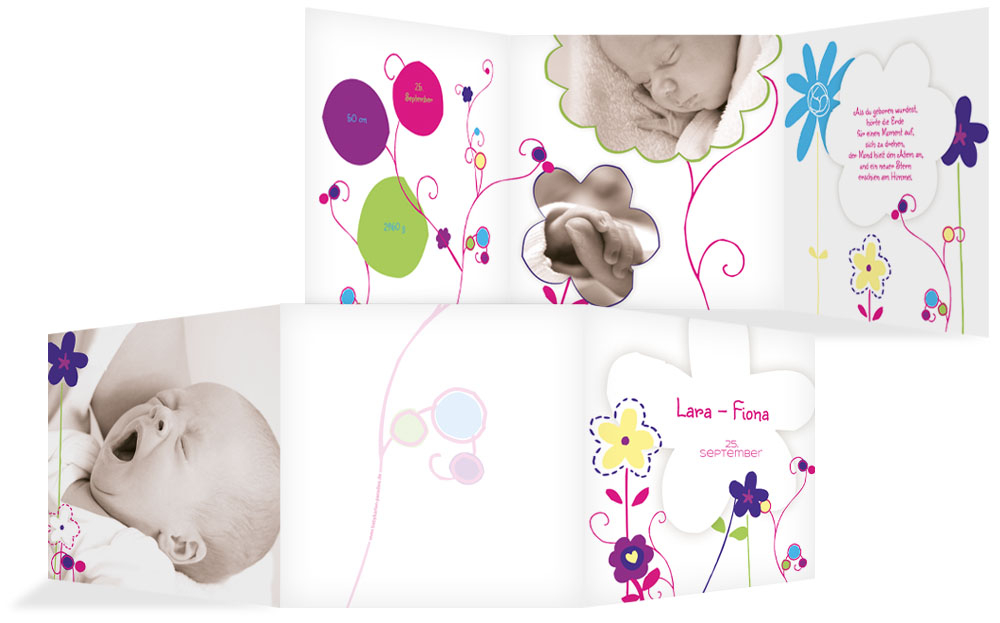 Babykarte Zauberblumen