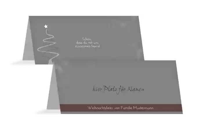 Tischkarte Weihnachten Schnörkelbaum