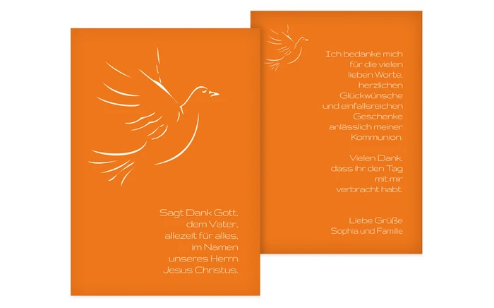 Dankeskarte Kommunion Pigeon