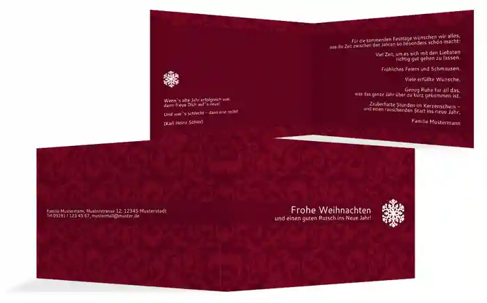 Weihnachtsgrußkarte Privat Flocke