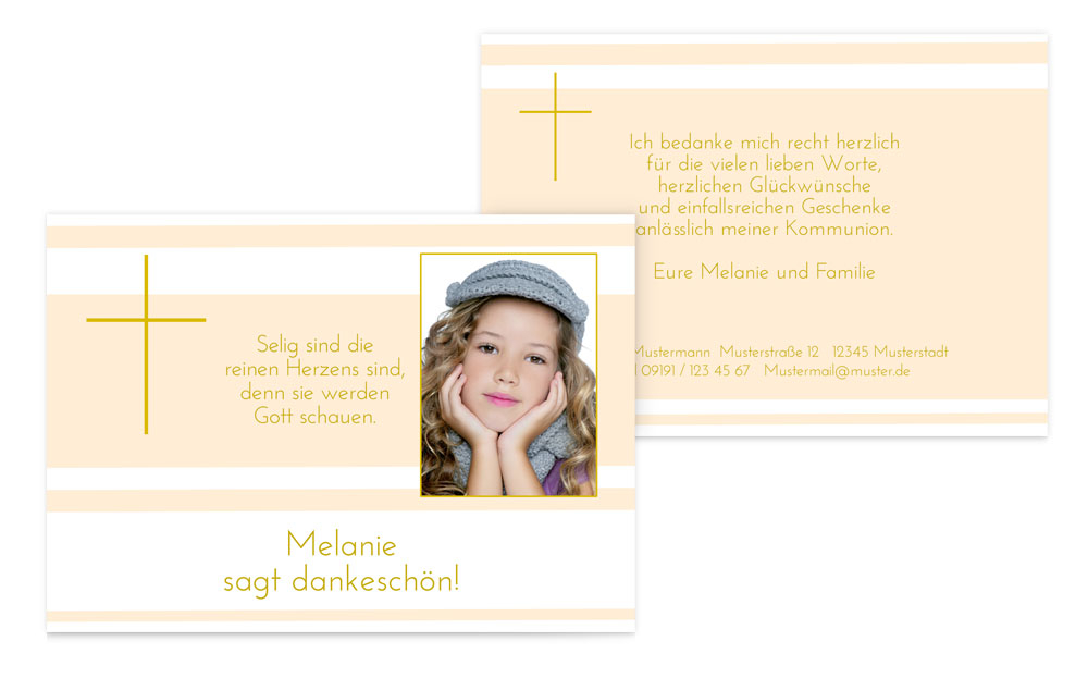 Kommunion Dankeskarte Kreuz Kommunion Dankeskarte Kreuz