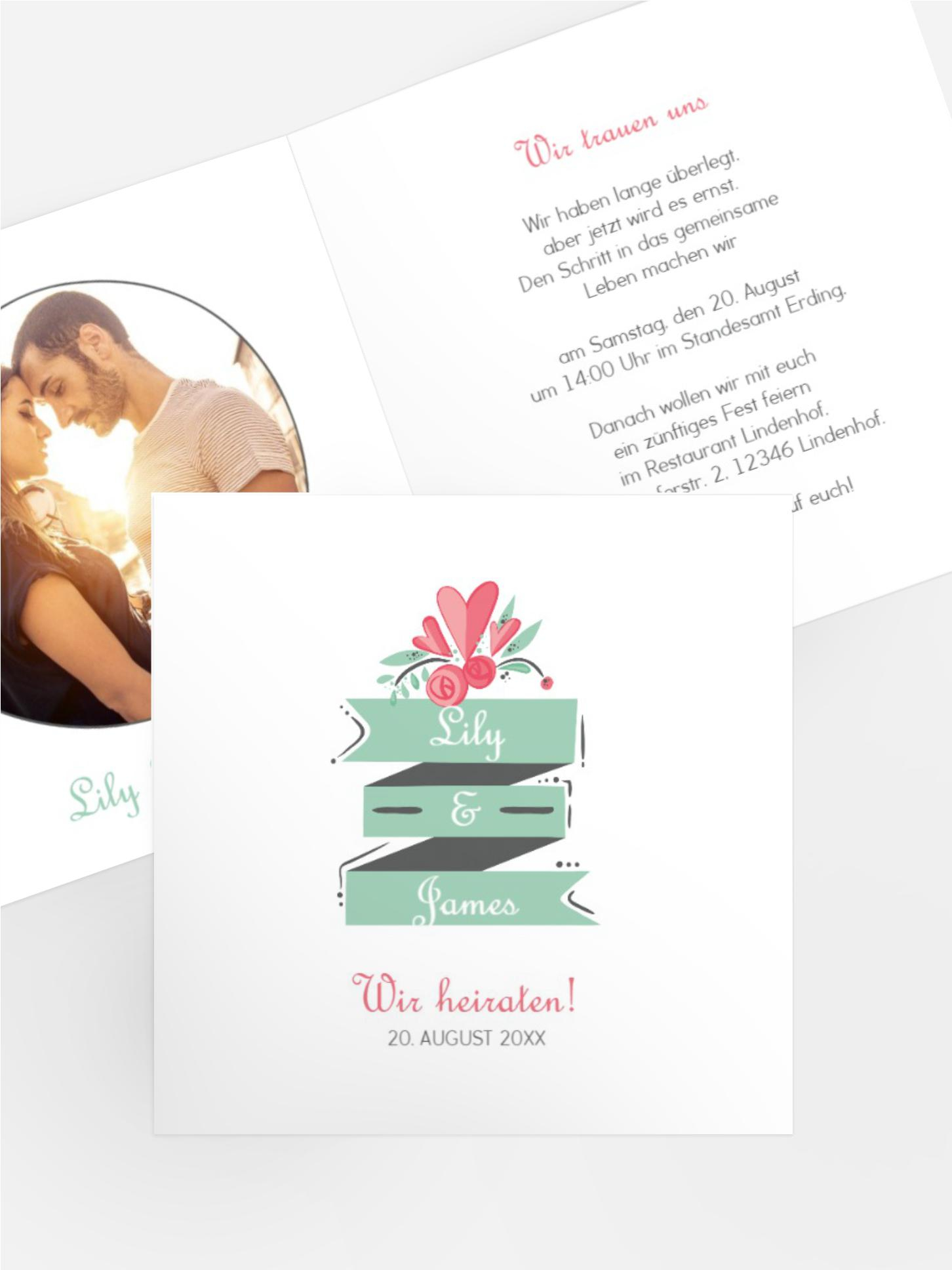 Hochzeit Einladung Du & Ich