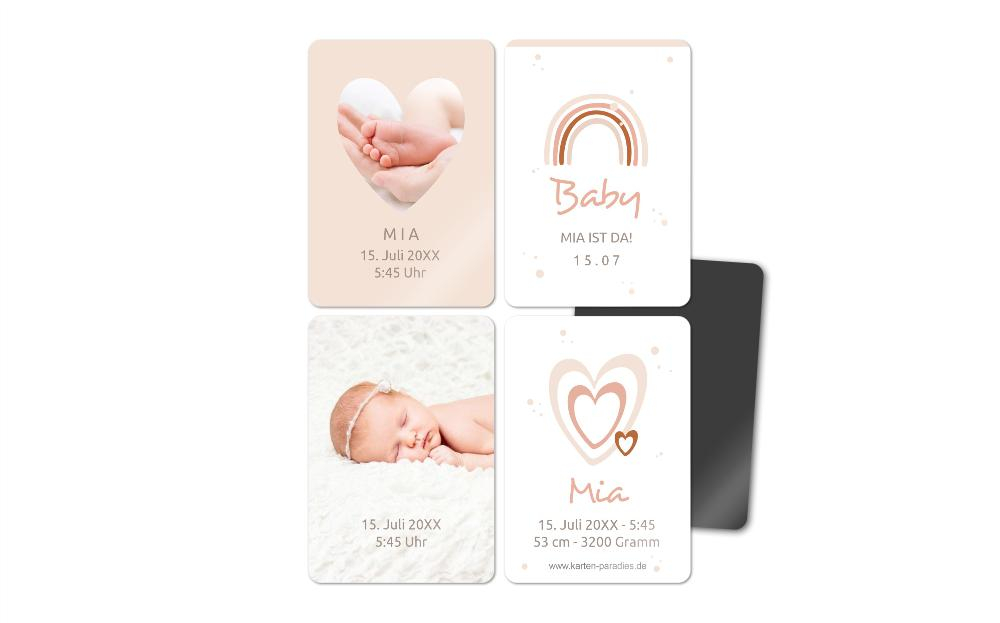 Fotomagnete zur Geburt Regenbogenlächeln