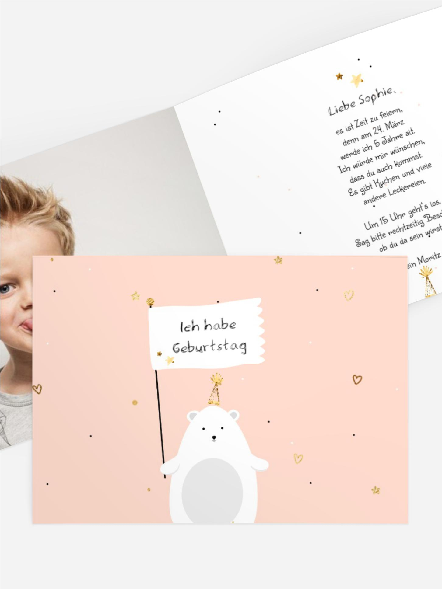 Geburtstagseinladung Eisbär