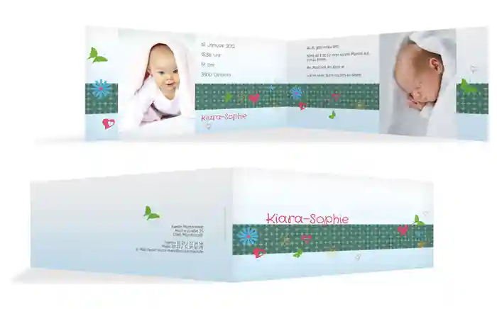 Babykarte colorful garden