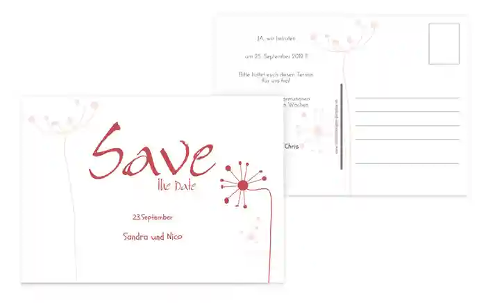 Save the Date abstrakte Blumen