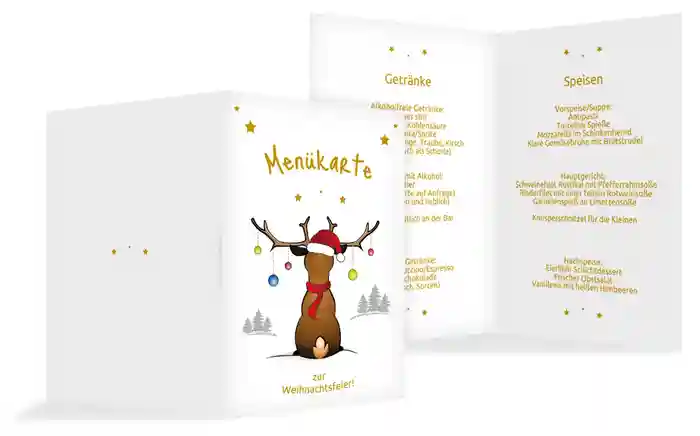 Menükarte Weihnachten Rudolph