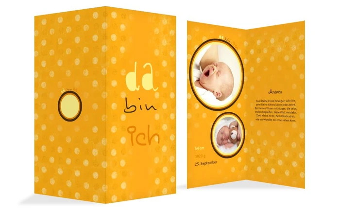 Geburtskarte da bin ich