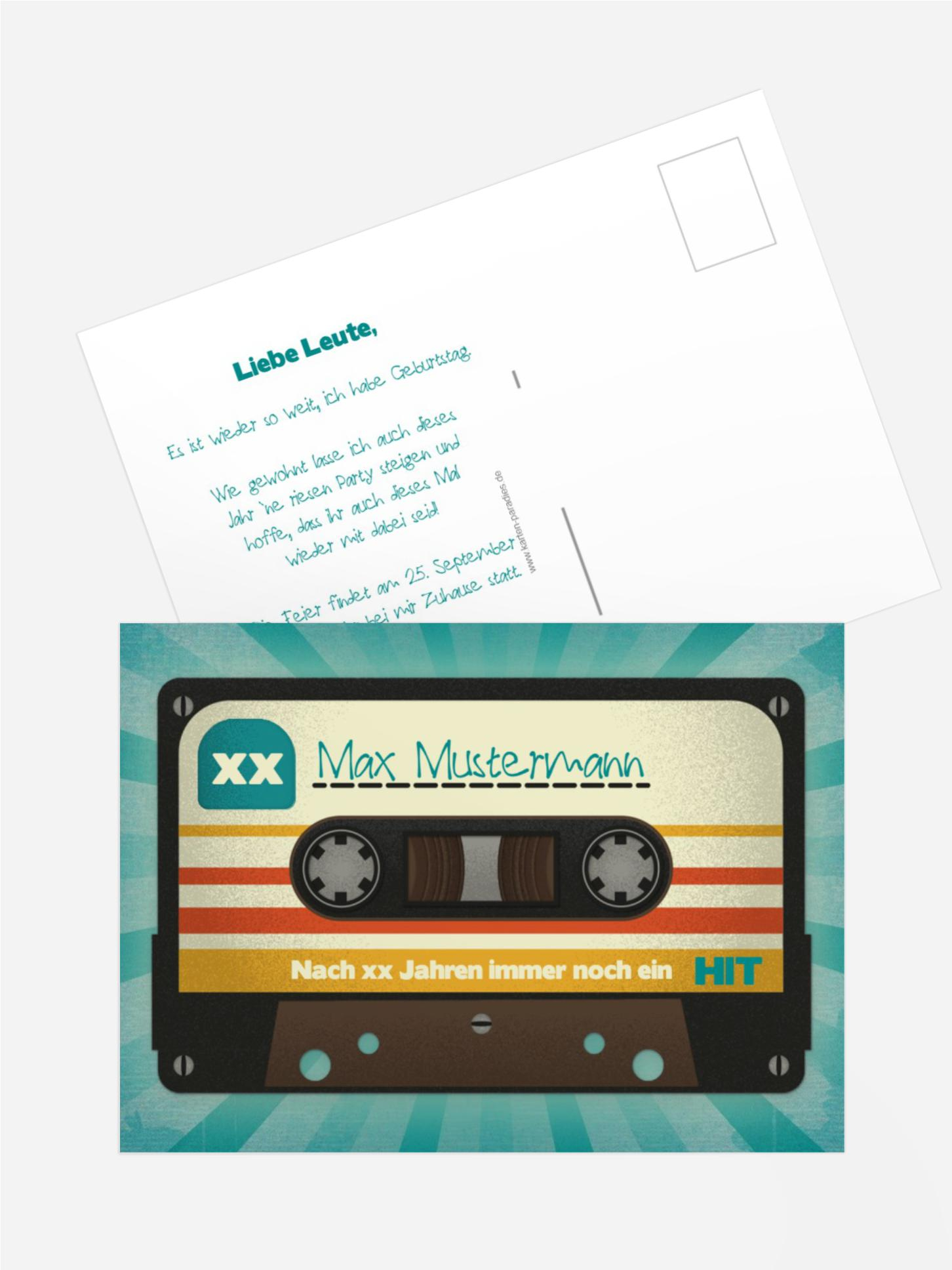 Geburtstagseinladung Kassette Geburtstagseinladung Kassette
