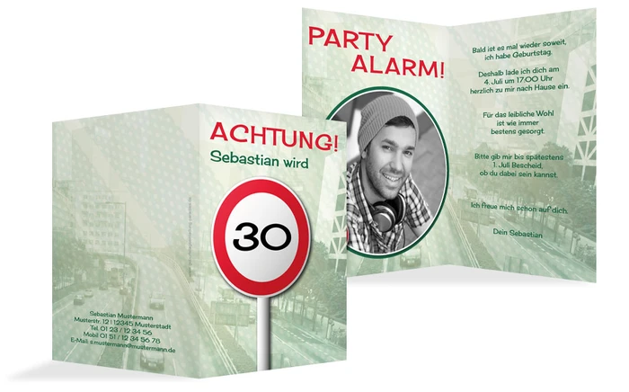 Geburtstagseinladungskarte Begrenzungsschild 30 Foto Geburtstagseinladungskarte Begrenzungsschild 30 Foto