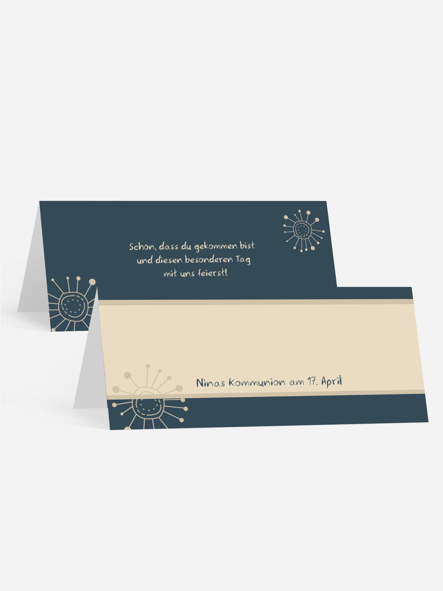 Tischkarte Kommunion Blumen