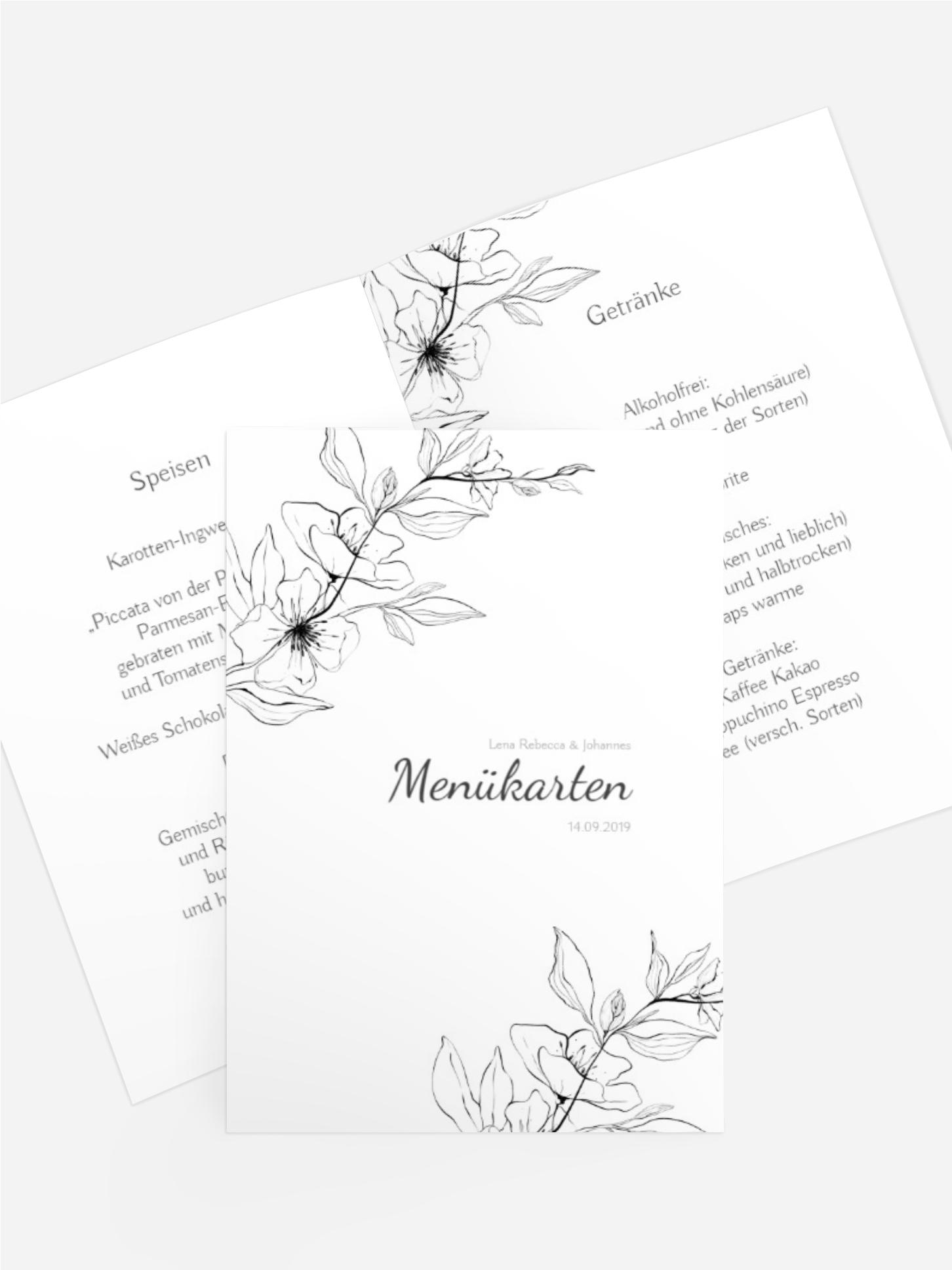 Menükarte Geheimer Garten