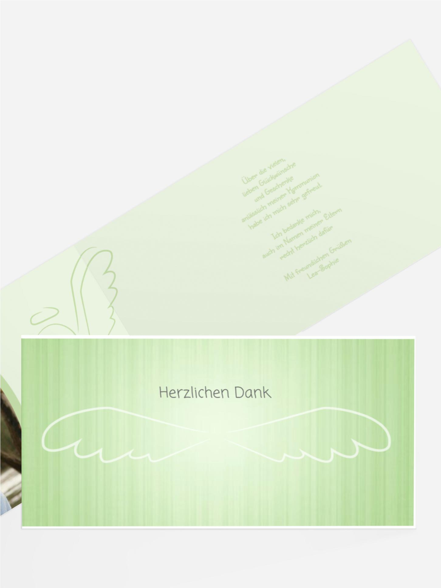 Dankeskarte Kommunion Angel Wings