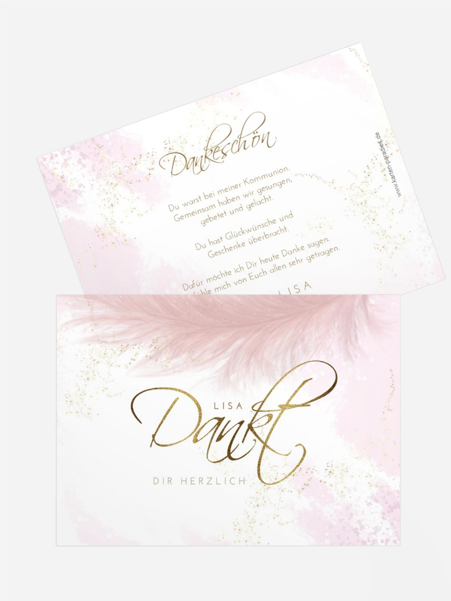 Dankeskarte Kommunion Leichtigkeit