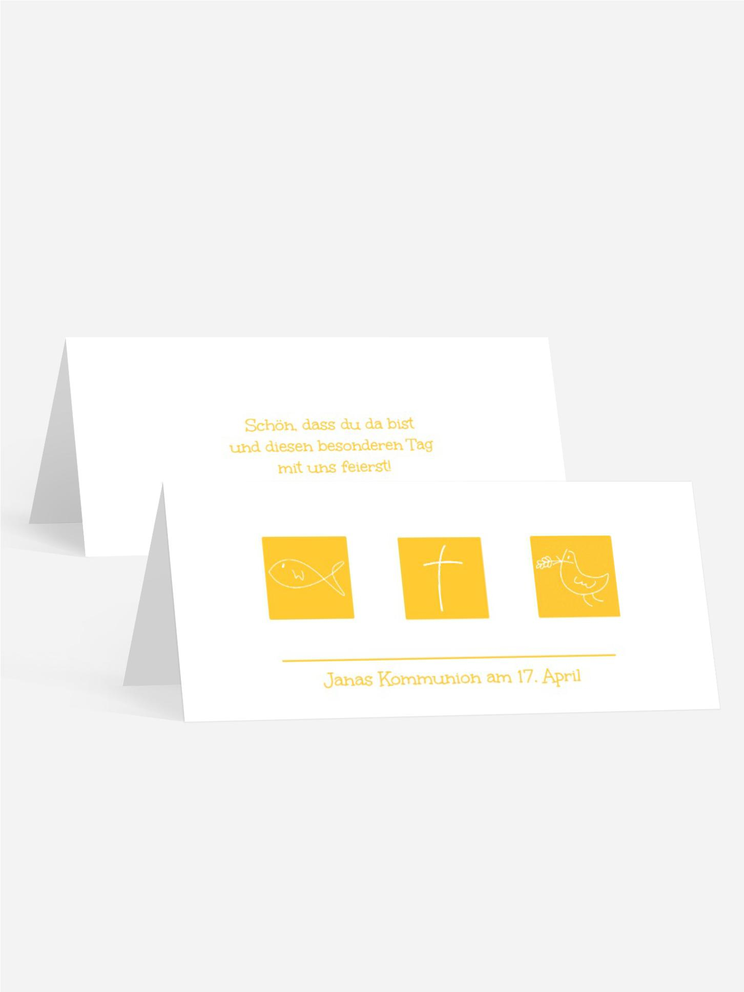 Tischkarte Kommunion Triple