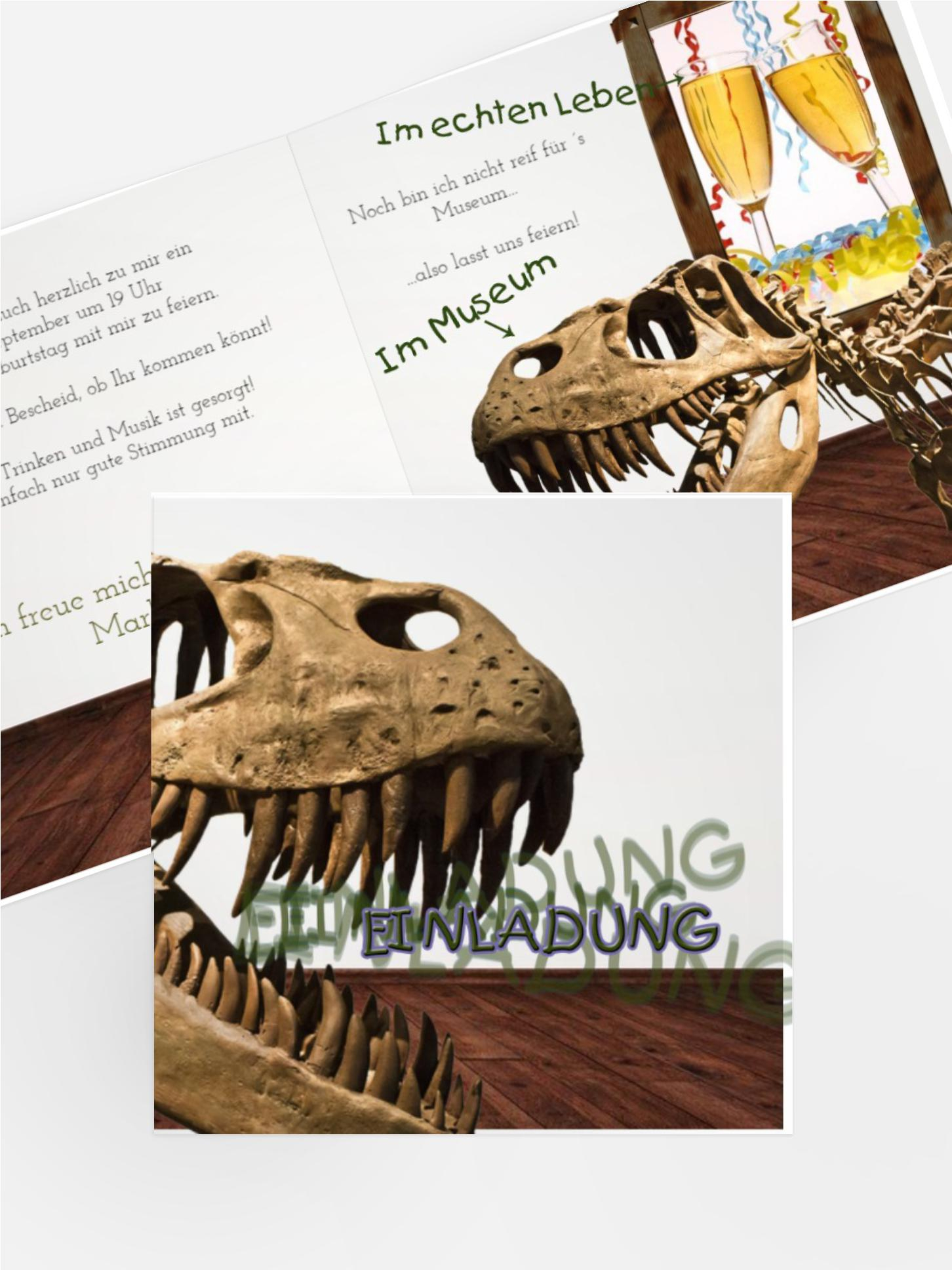 Einladungskarte Geburtstag TRex