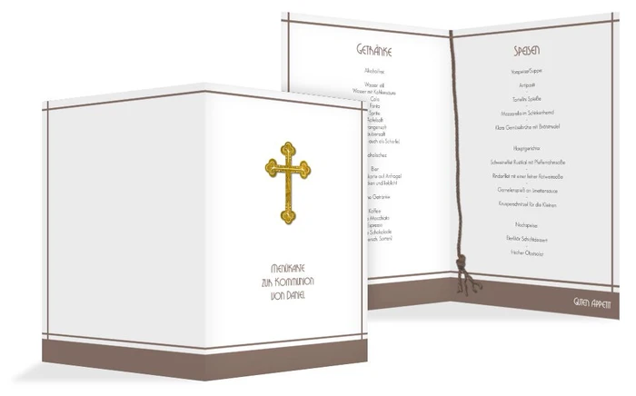 Menü zur Kommunion Gebetbuch Menü zur Kommunion Gebetbuch