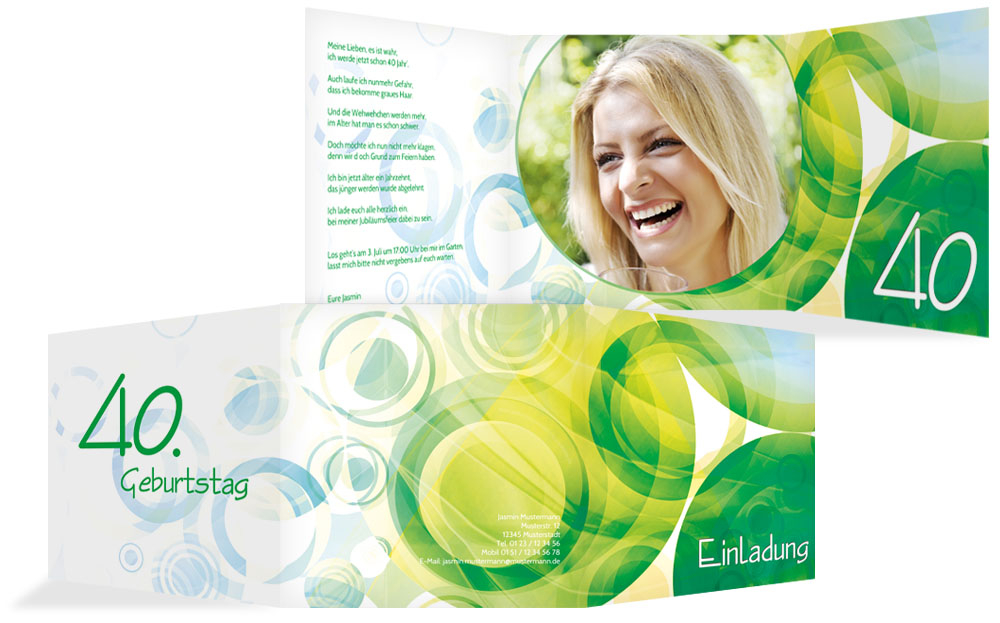 Einladungskarte colorful circles 40 Foto Einladungskarte colorful circles 40 Foto