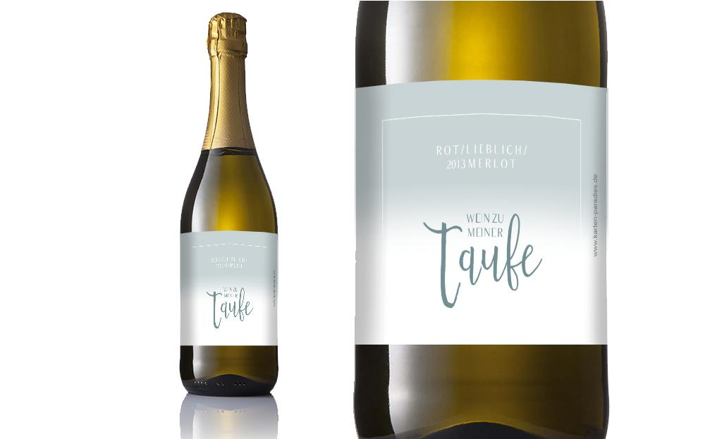 Flaschenetikett Taufe Gradation