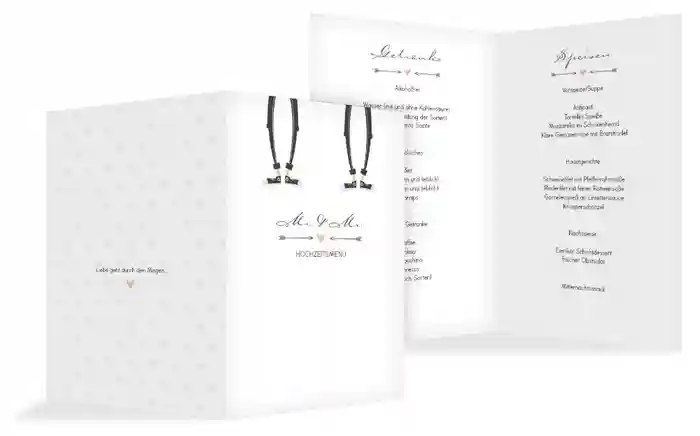 Menükarte zur Hochzeit Pärchen - Männer