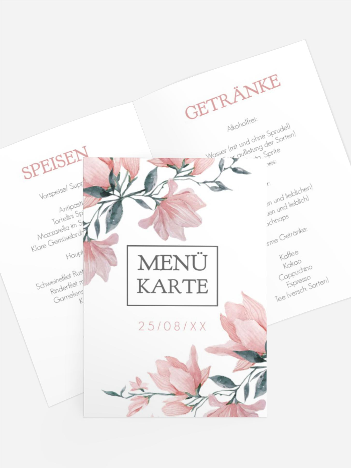 Menükarte Blümchenech