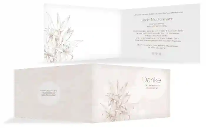 Dankeskarte Lilien quer Dankeskarte Lilien quer