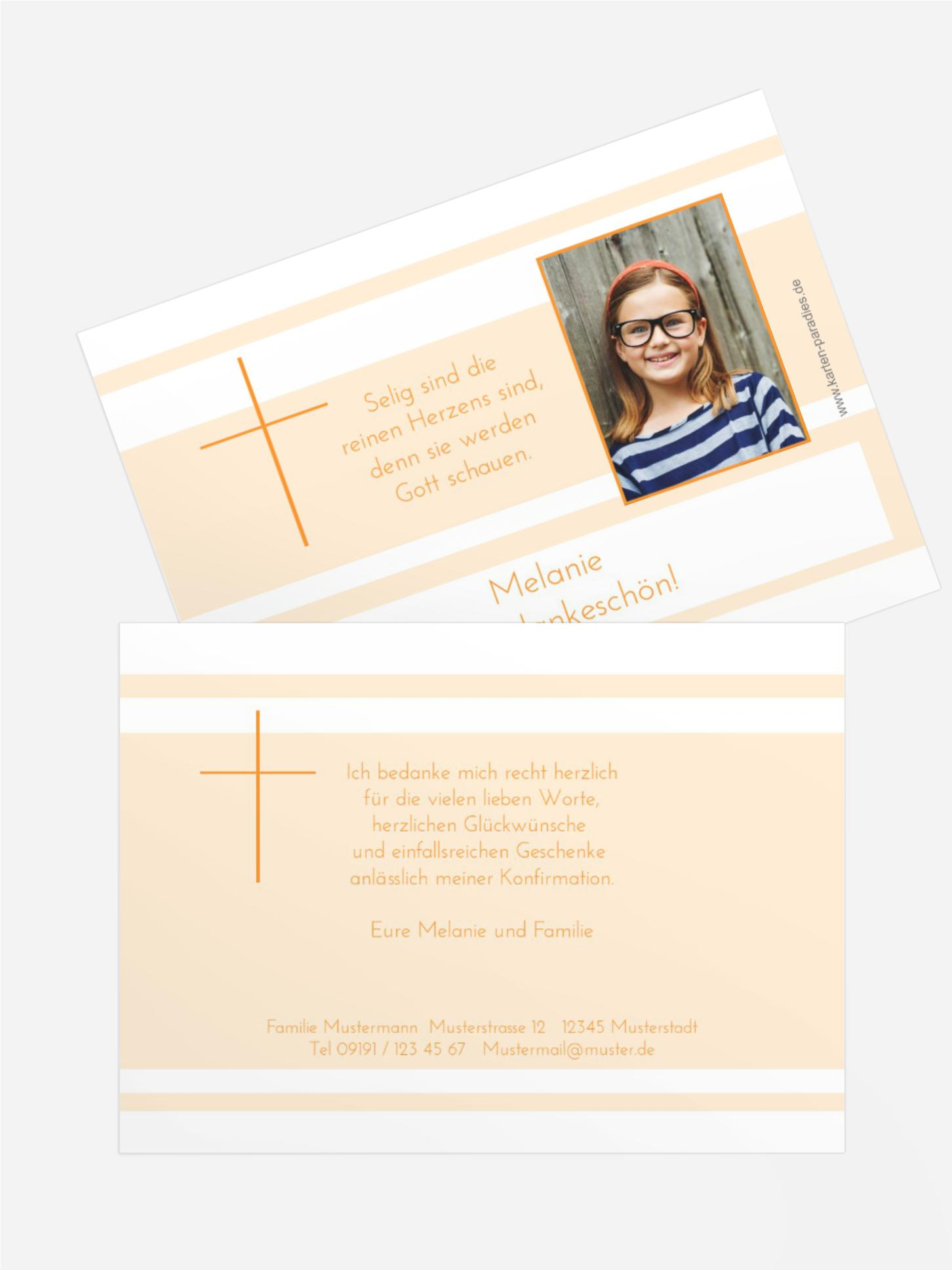 Dankeskarte Konfirmation Kreuz Dankeskarte Konfirmation Kreuz