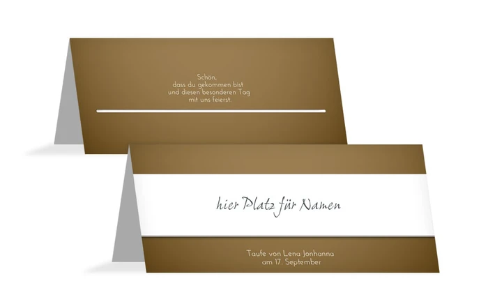 Tischkarte zur Taufe Chi-Rho