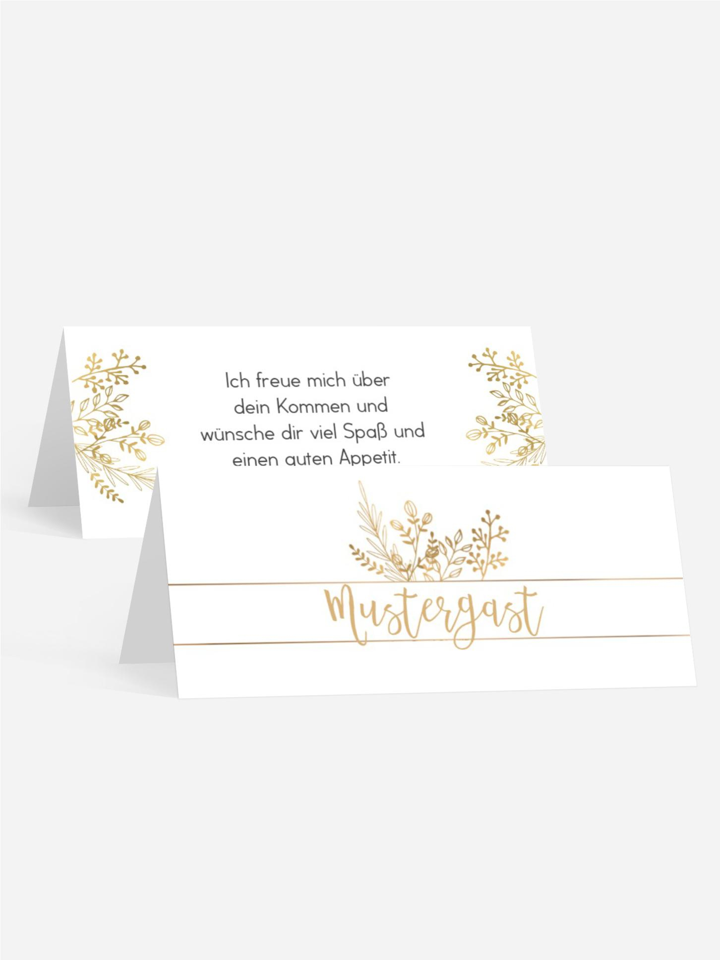 Tischkarte Kommunion Goldblüte