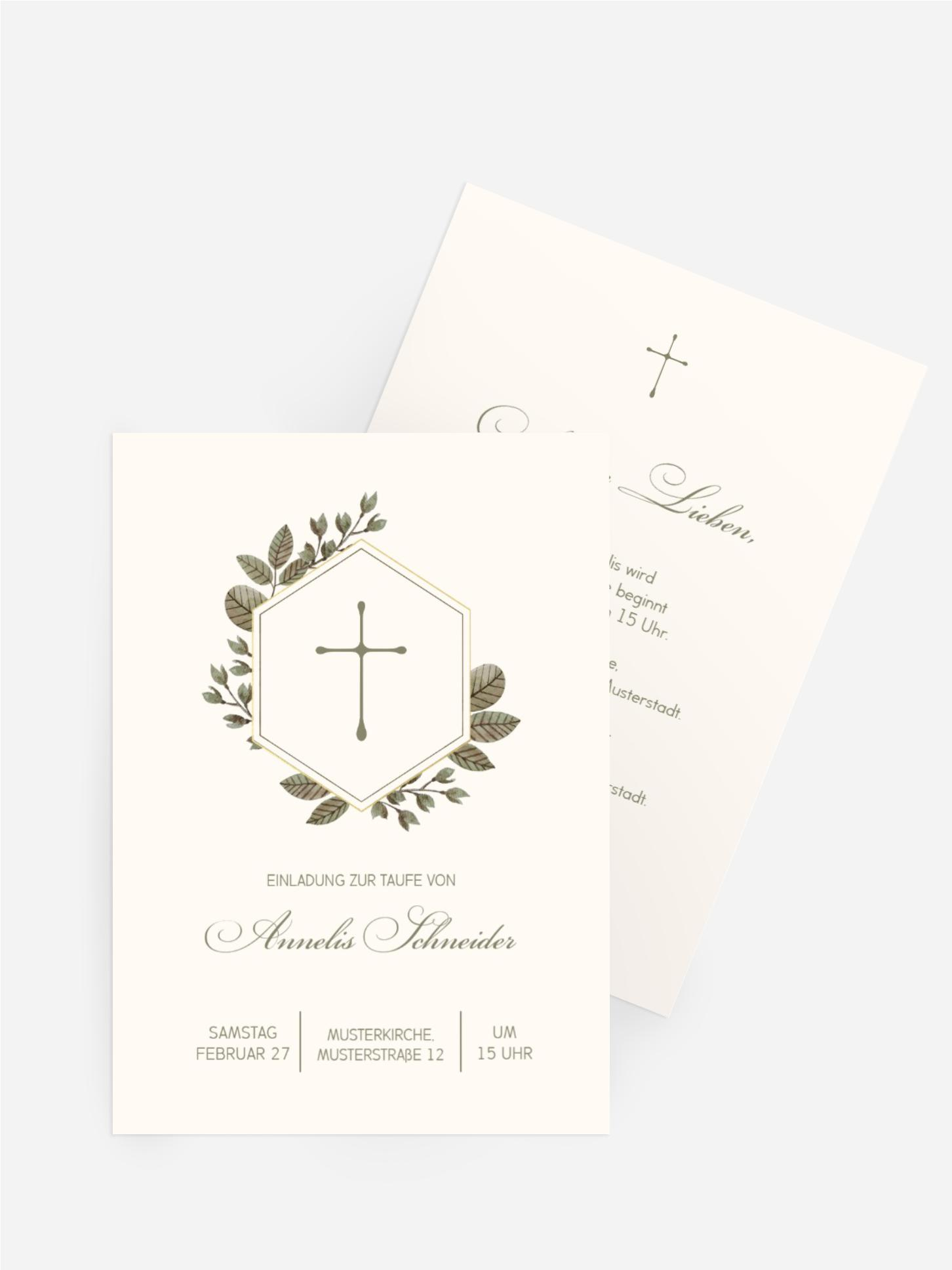 Einladungskarte Taufe Heiliger Kranz
