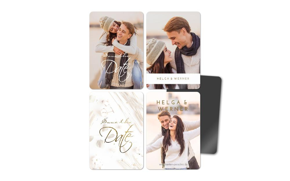 Fotomagnete zur Hochzeit Edle Blattstruktur