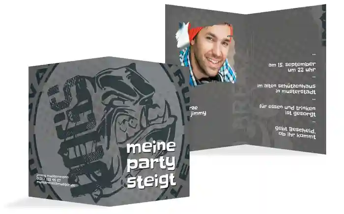 Einladungskarte zum Geburtstag Dog Foto