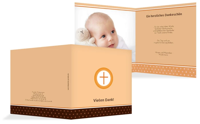 Taufe Dankeskarte Kreuzhostie